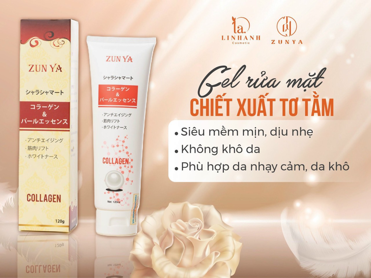 sữa rửa mặt Zunya collagen